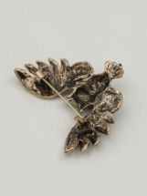 Resim Taşlı Gold Baykuş Broş