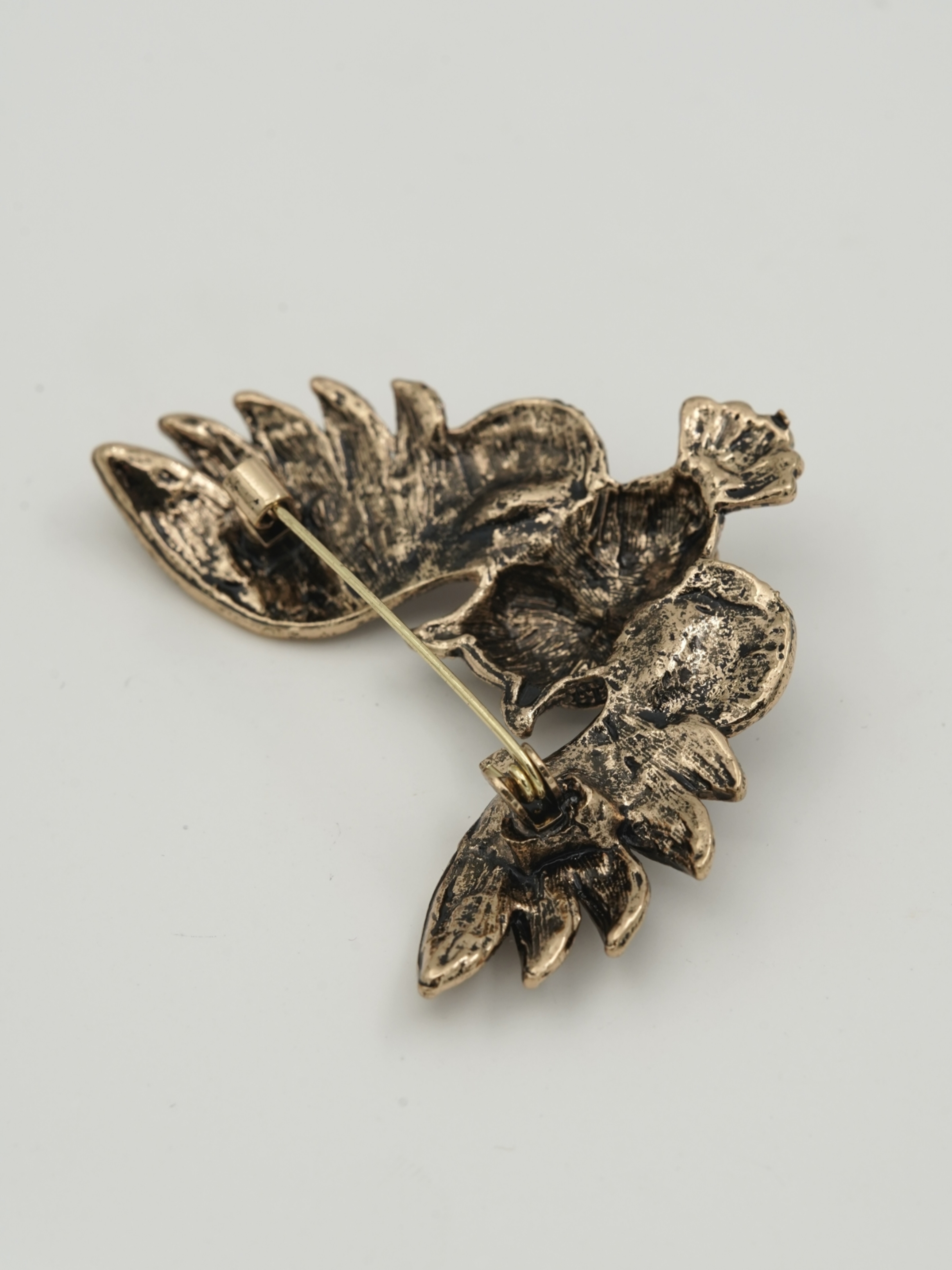 Resim Taşlı Gold Baykuş Broş