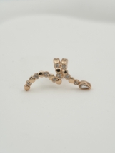 Resim Gold Kalp Desenli Yılan Earcuff Küpe