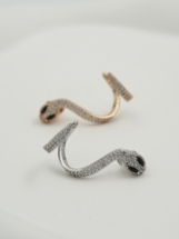 Resim Silver Yılan Earcuff Küpe