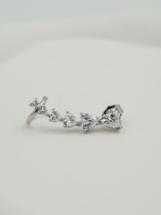 Resim Silver Kalp Detaylı Earcuff Küpe