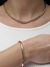 Resim Gold Rope Zincir Kolye Bileklik Set