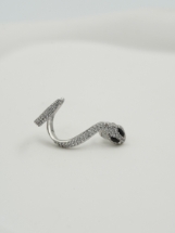 Resim Silver Yılan Earcuff Küpe