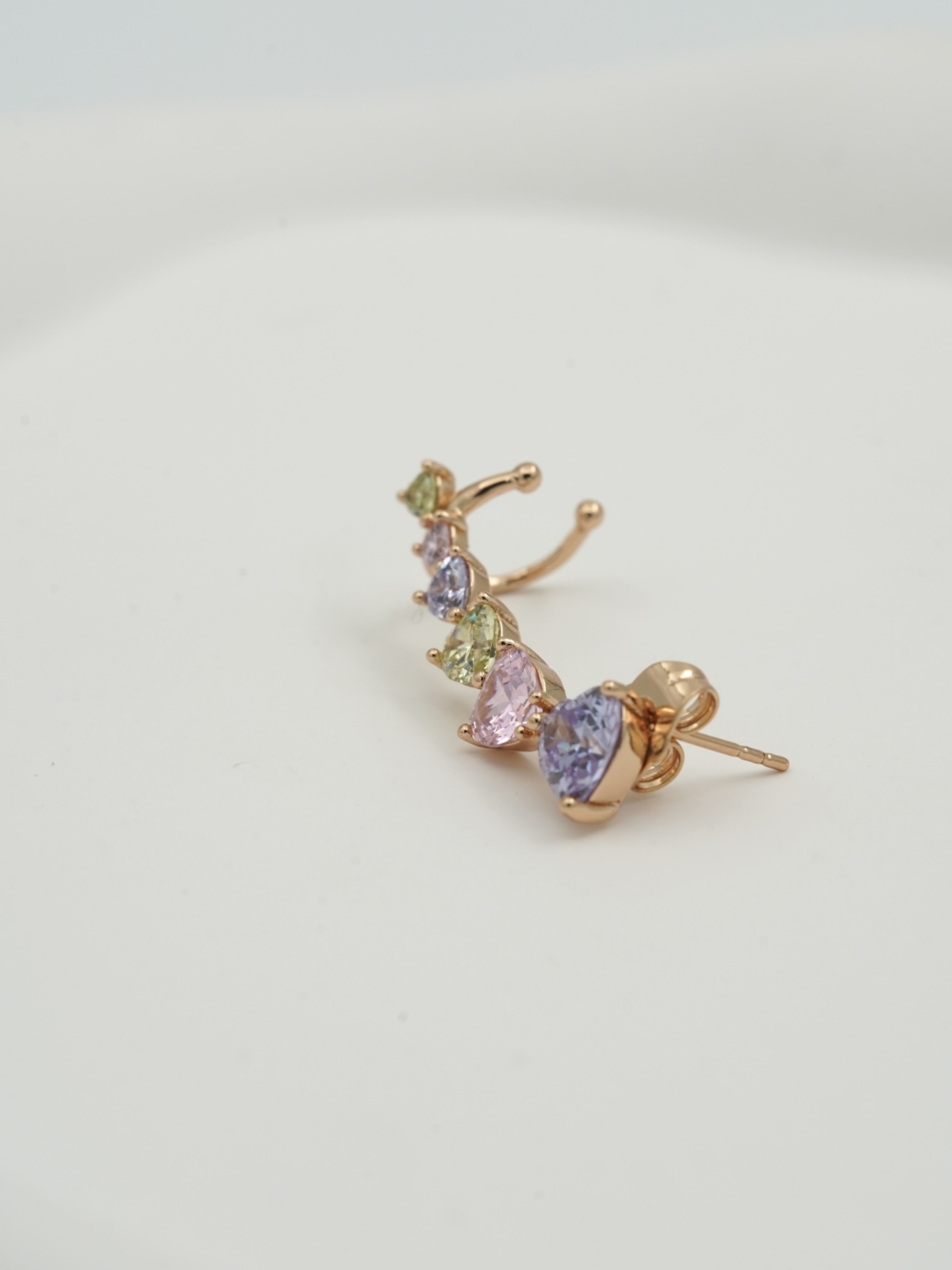 Resim Gold Kalp Detaylı Earcuff Küpe
