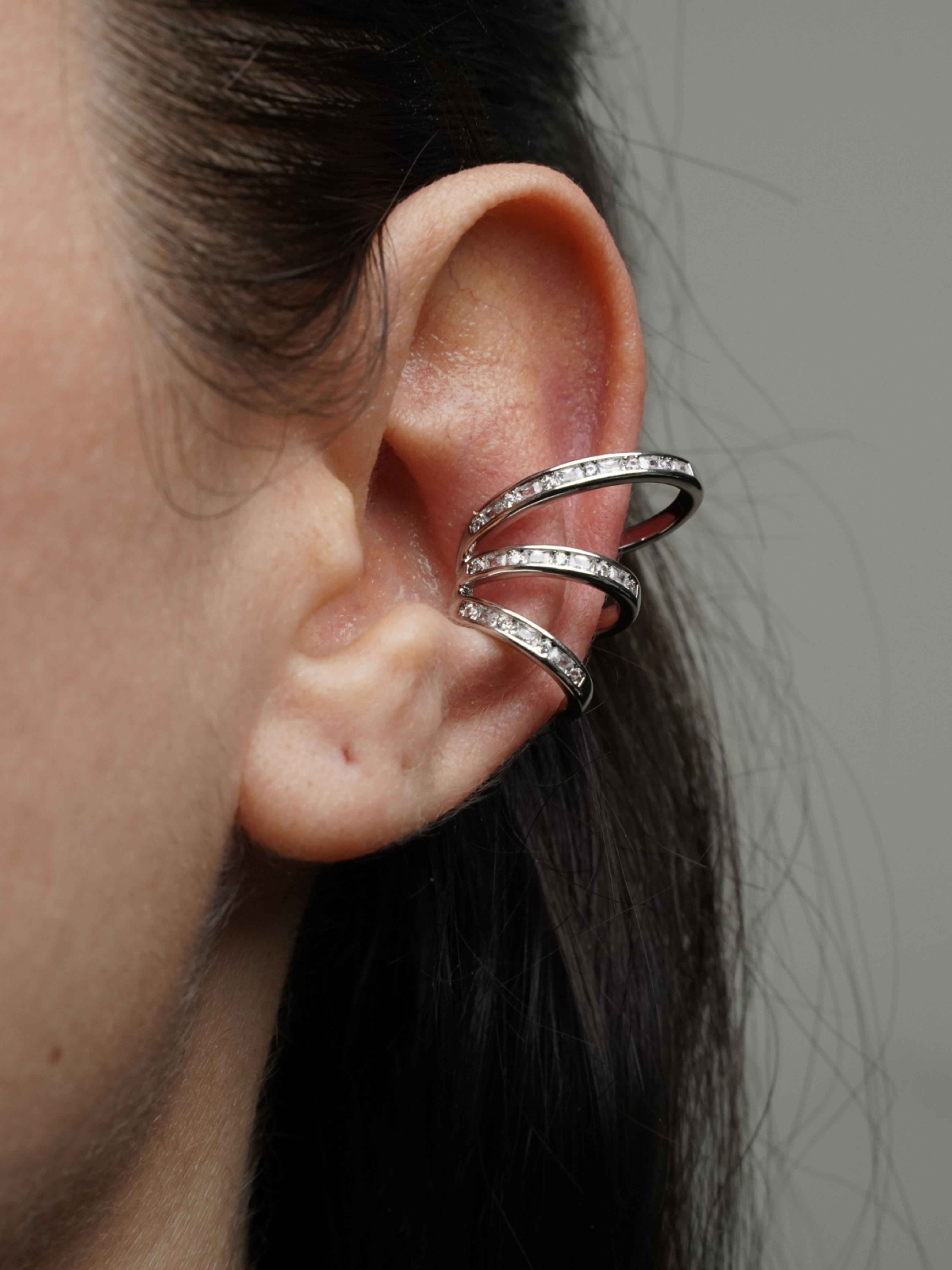 Resim Silver Sarmal Earcuff Küpe