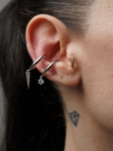 Resim Silver Sallantılı Earcuff Küpe